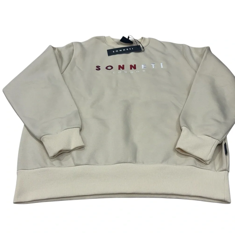 NWT Sonneti London Men's Cream Crewneck Sweatshirt